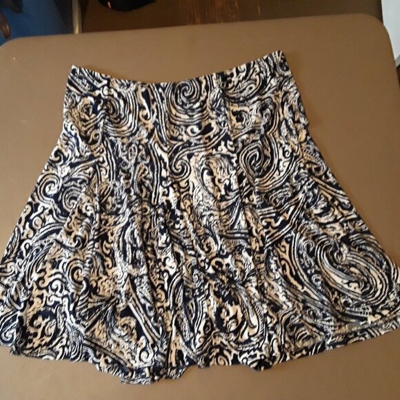 Chaps Ocean Wave Print Swing Skirt Size XL - Picture 2 of 8